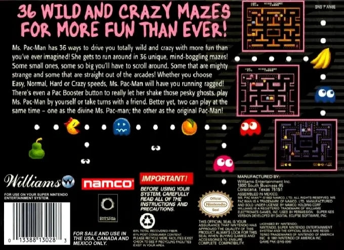 Ms. Pac-Man (Nintendo SNES)