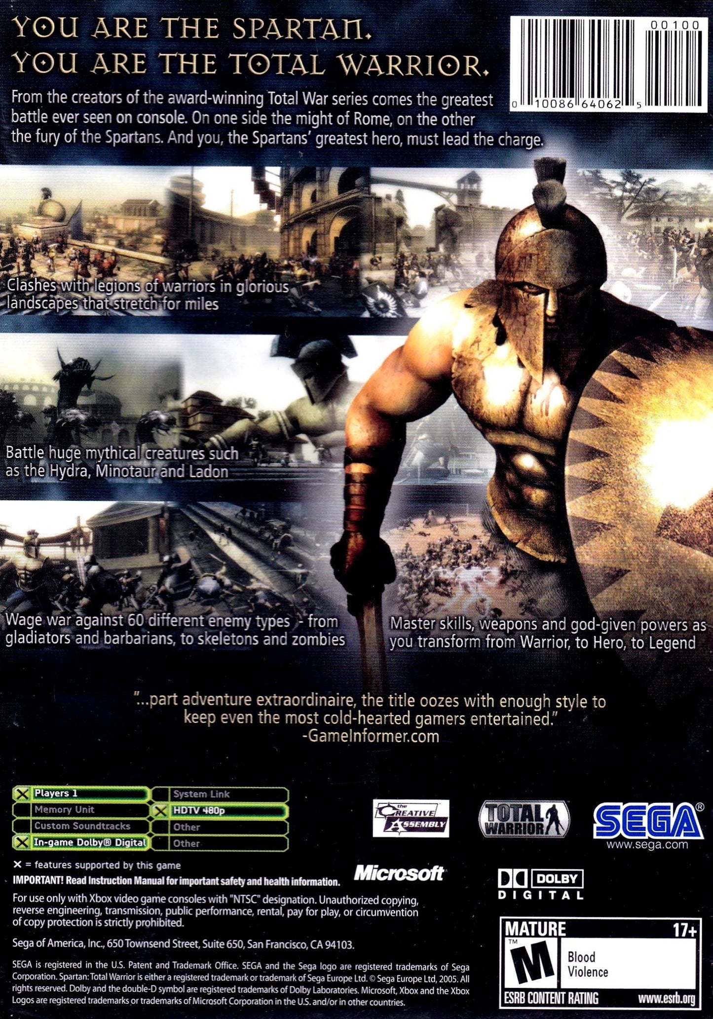 Spartan: Total Warrior (Xbox, 2005)