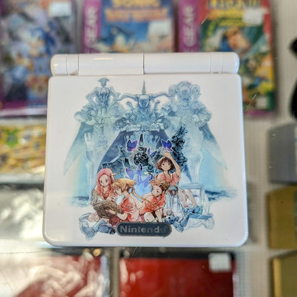 Game Boy Advance SP System - White Final Fantasy Tactics Advance Shell - IPS Modded