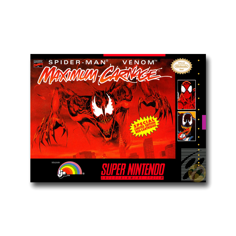 Spider-Man & Venom: Maximum Carnage [Red Cartridge] (Nintendo SNES)