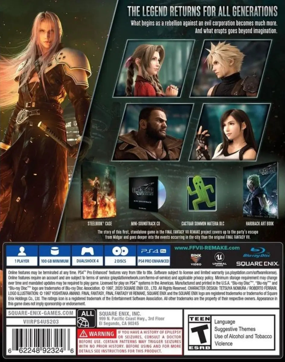 Final Fantasy VII Remake [Deluxe Edition] (PlayStation 4)