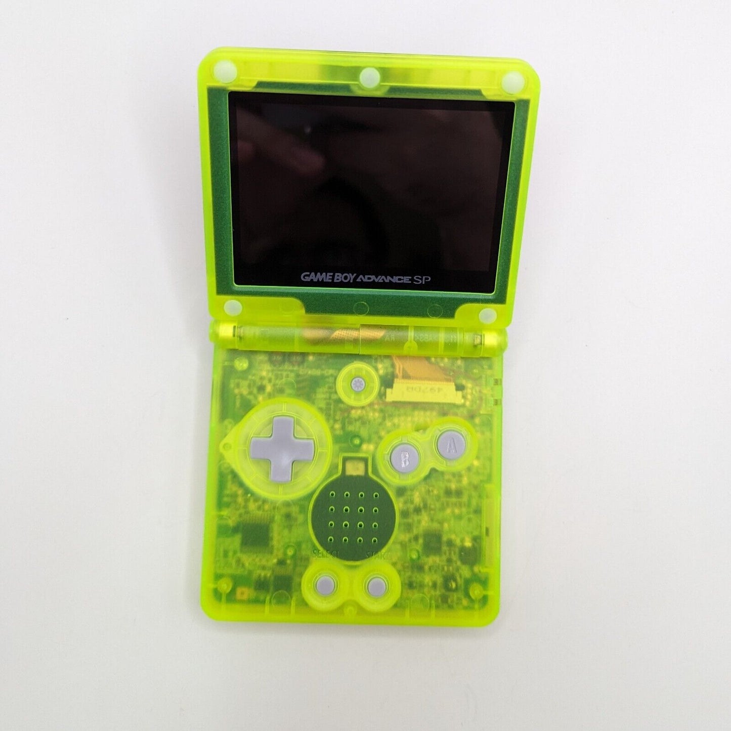 Game Boy Advance SP - Crystal Green Metroid Samus Aran Shell - IPS Modded